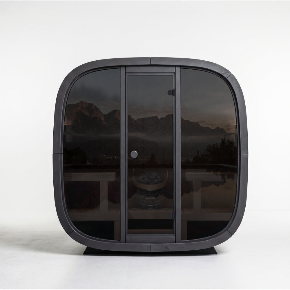 Leil Saunas Black Cube Premium 4-Person Outdoor Sauna