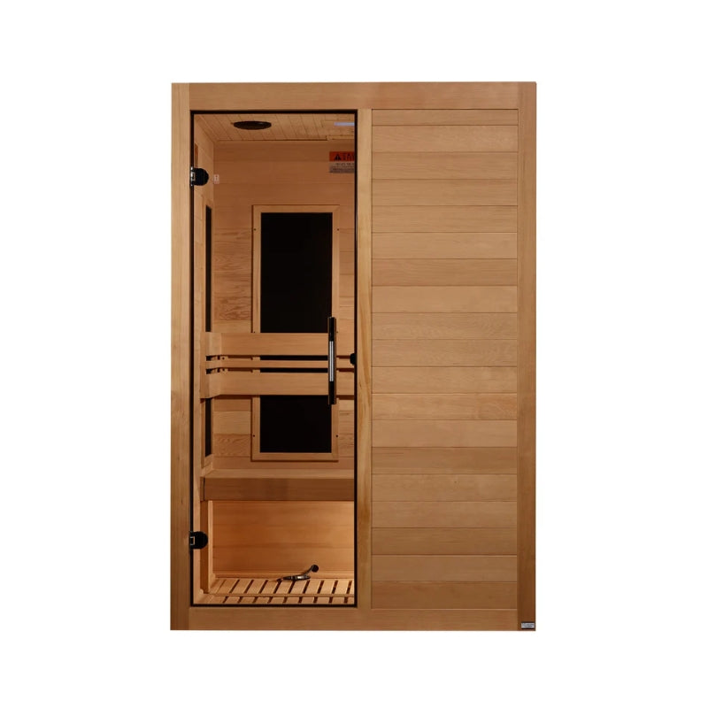 Golden Designs Maxxus S-Line 2-Person Ultra Low EMF FAR Infrared Sauna in Canadian Hemlock