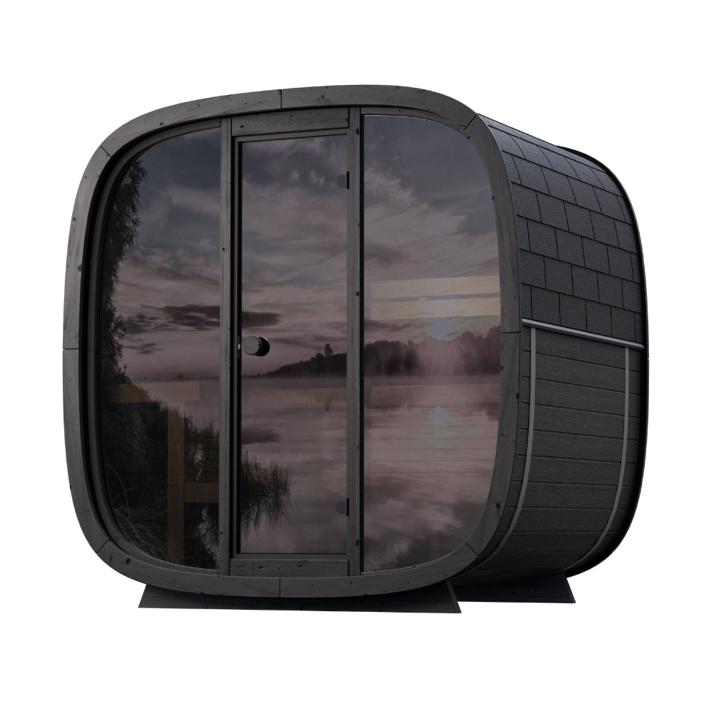 Leil Saunas Black Cube Classic 4-Person Outdoor Sauna