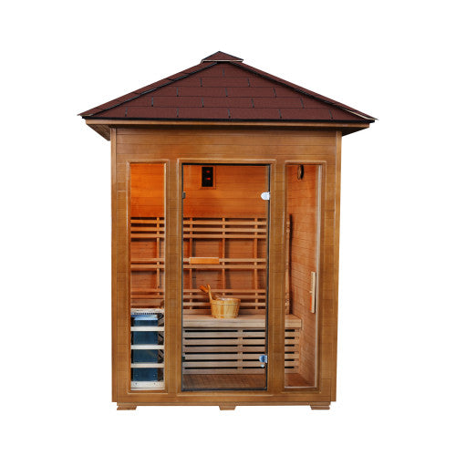 Sunray Waverly 3-Person Outdoor Traditional Sauna with Windows-Sauna-Sunray-Nordica Sauna