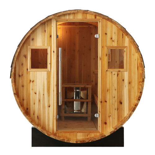 Sunray Aurora 2-4 Person Traditional Barrel Sauna with 6kW Harvia Heater