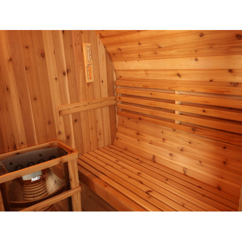 Sunray Aurora 2-4 Person Traditional Barrel Sauna with 6kW Harvia Heater