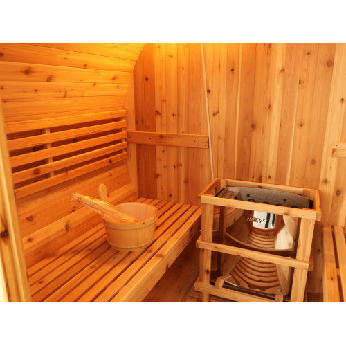 Sunray Aurora 2-4 Person Traditional Barrel Sauna with 6kW Harvia Heater