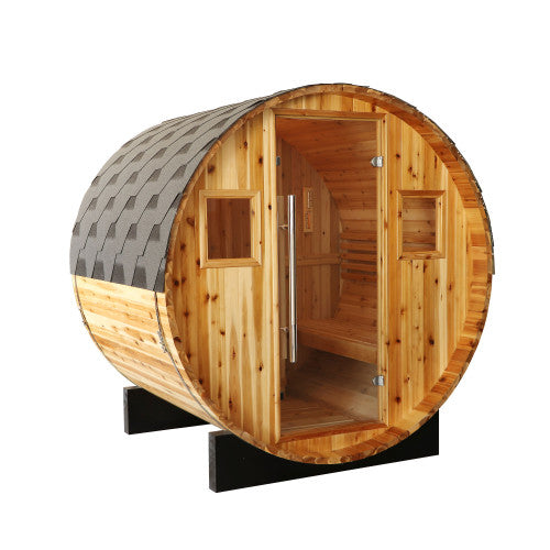 Sunray Aurora 2-4 Person Traditional Barrel Sauna with 6kW Harvia Heater