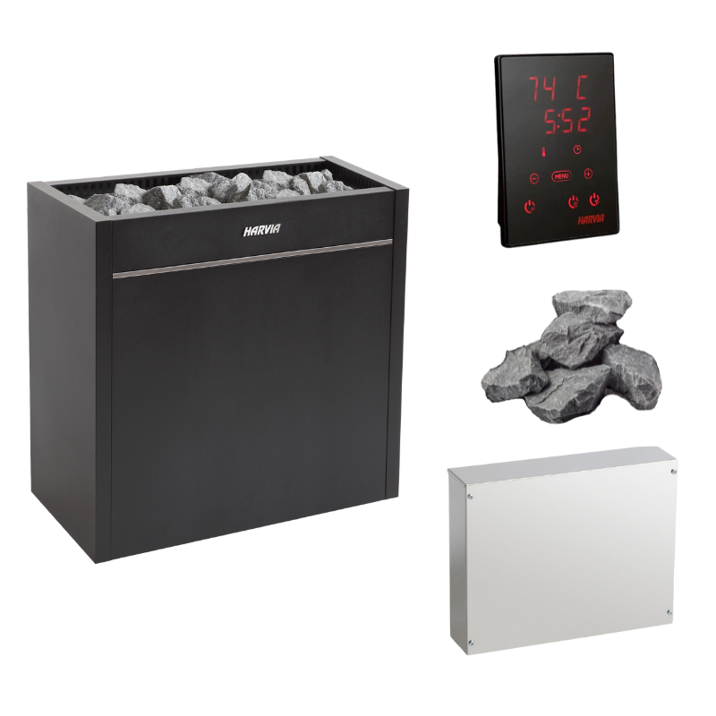 Harvia Virta Pro HL160E 16kW Electric Sauna Heater Package-Sauna Heater-Harvia-Standard Xenio CX45-