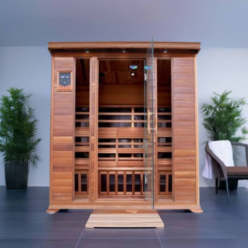 Sunray Sequoia 4-Person Cedar Sauna with Carbon Heaters