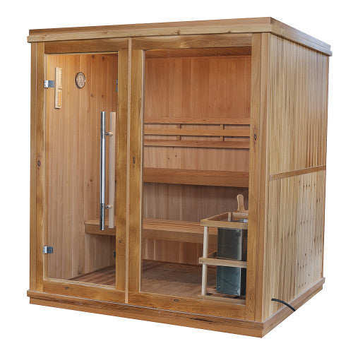 Sunray Charleston 4-Person Indoor Traditional Sauna with 6kW Harvia Heater