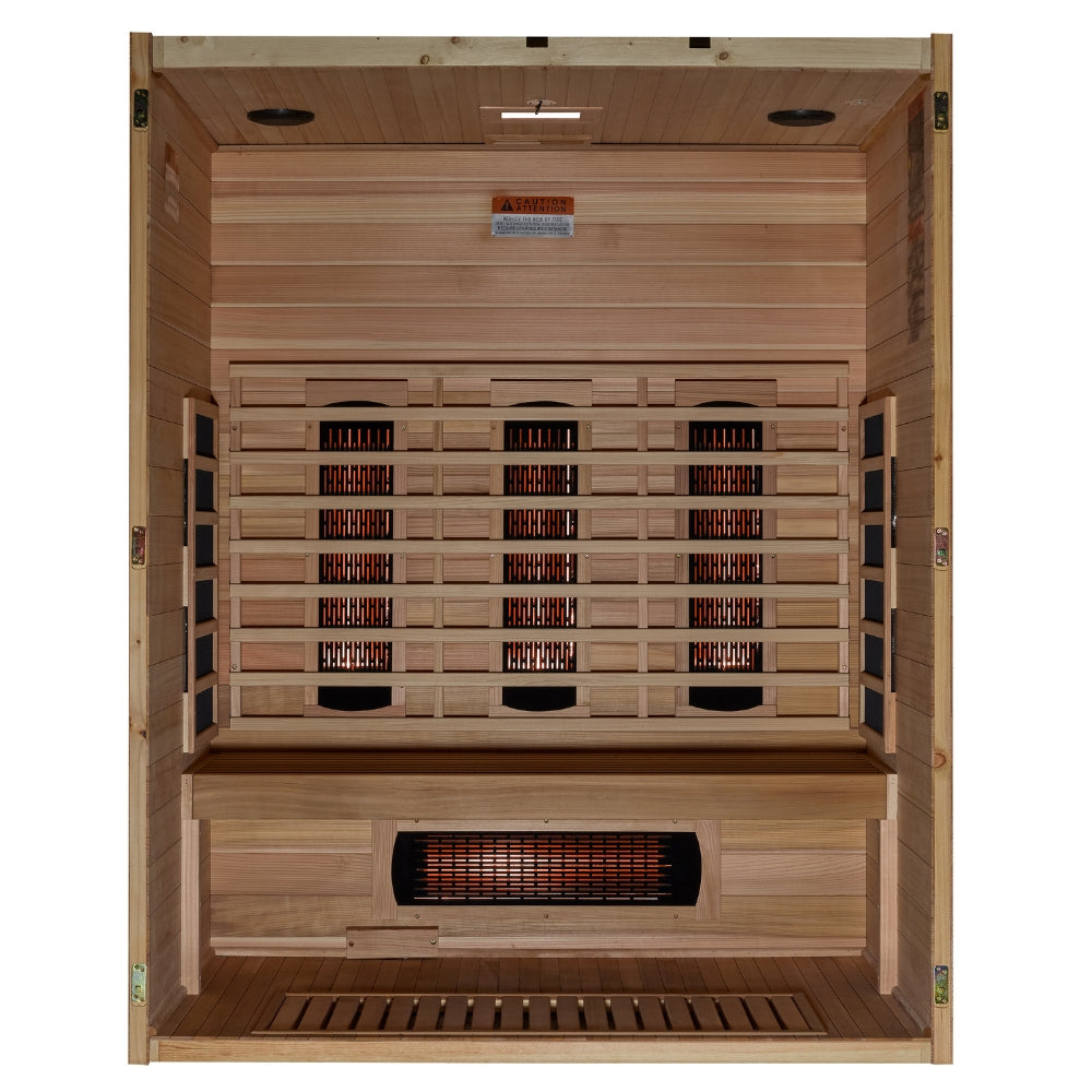 Golden Designs Maxxus S-Line 3-Person Full Spectrum Infrared Sauna with Pacific Cedar