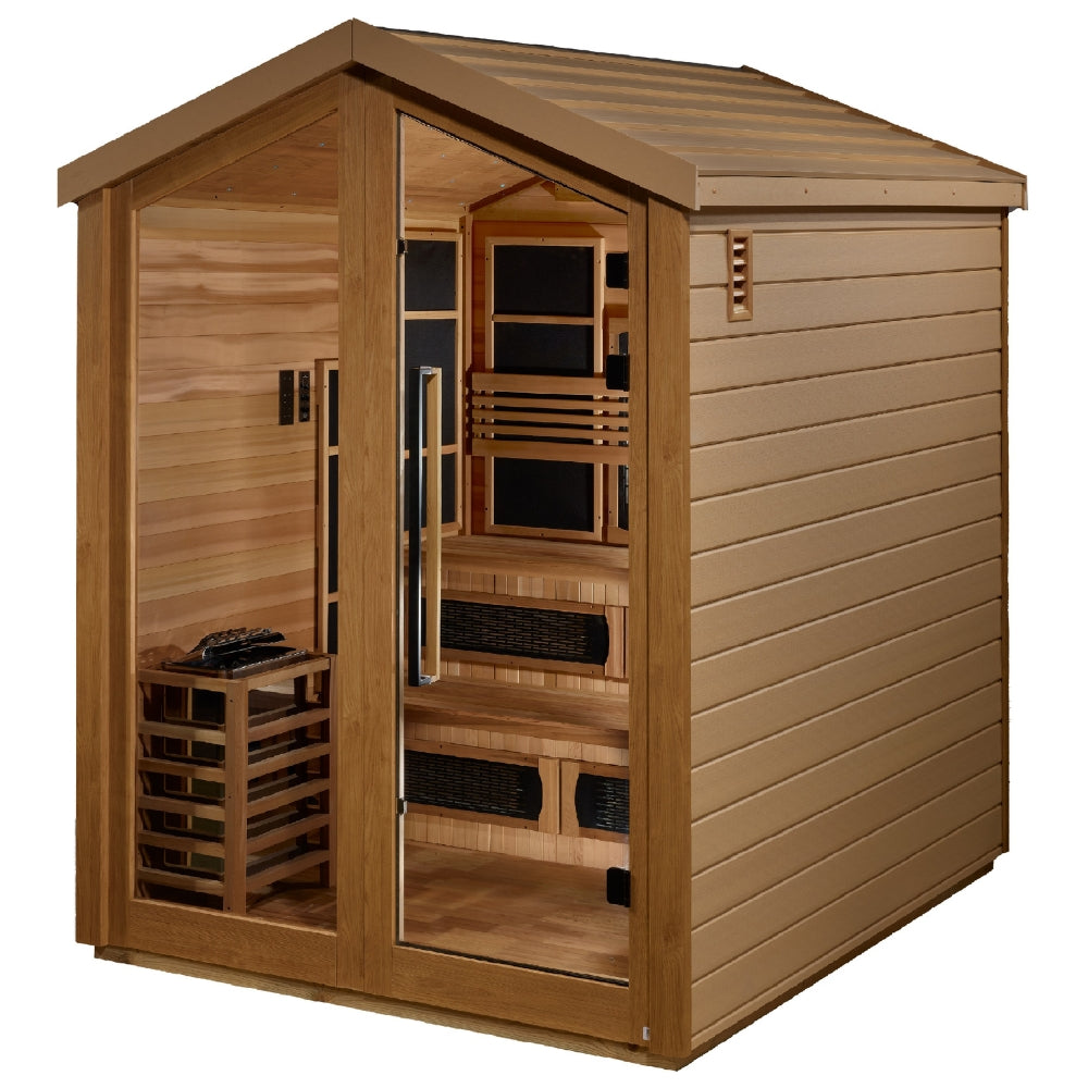 Golden Designs "Kaskinen" 6-Person Full Spectrum PureTech™ Hybrid Outdoor Sauna