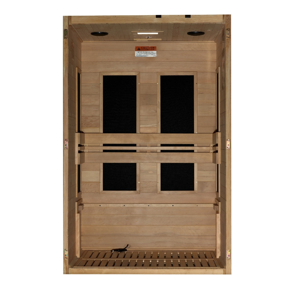 Golden Designs Maxxus S-Line 2-Person Low EMF FAR Infrared Sauna with Canadian Hemlock