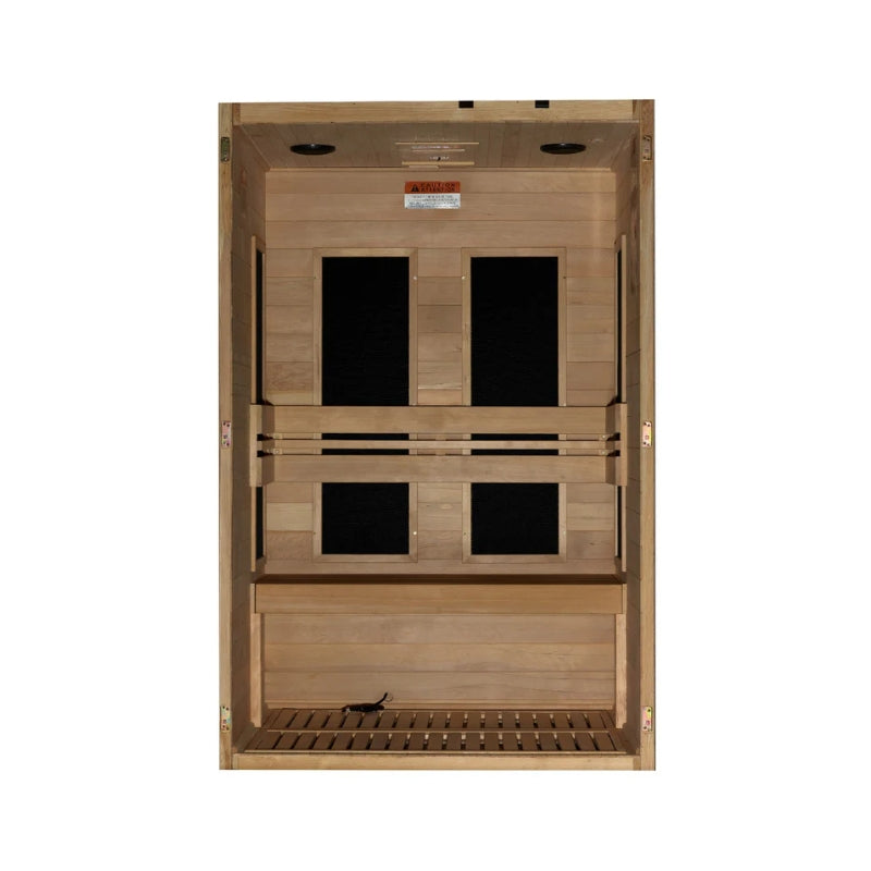 Golden Designs Maxxus S-Line 2-Person Ultra Low EMF FAR Infrared Sauna in Canadian Hemlock