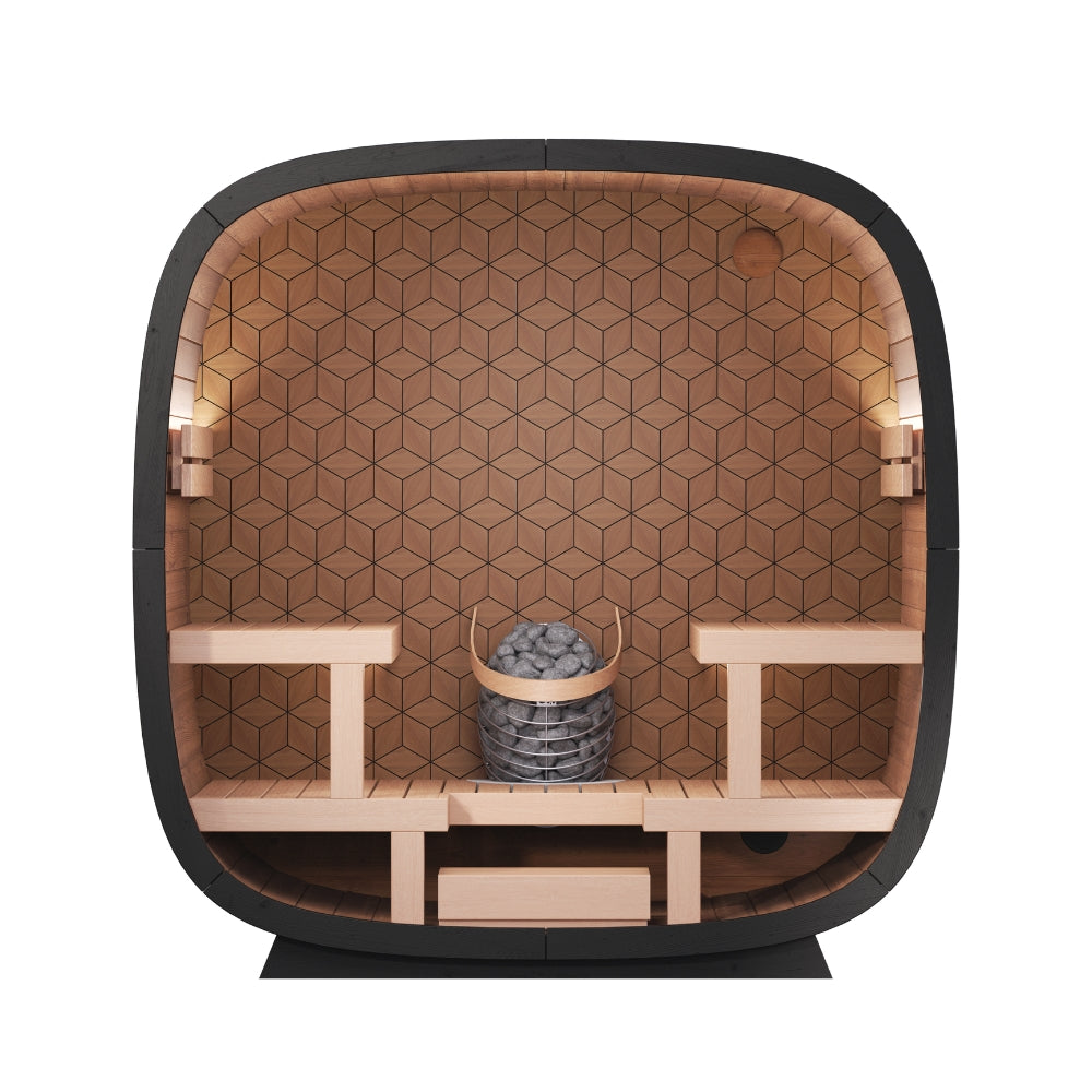 Leil Saunas Black Cube Premium 4-Person Outdoor Sauna