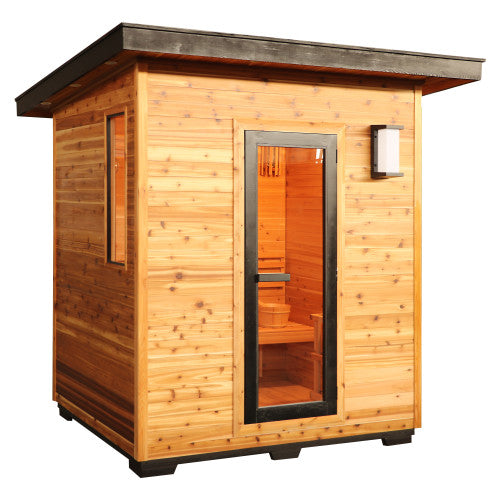 Sunray Denali 4-Person Contemporary Outdoor Sauna with 6kW Heater