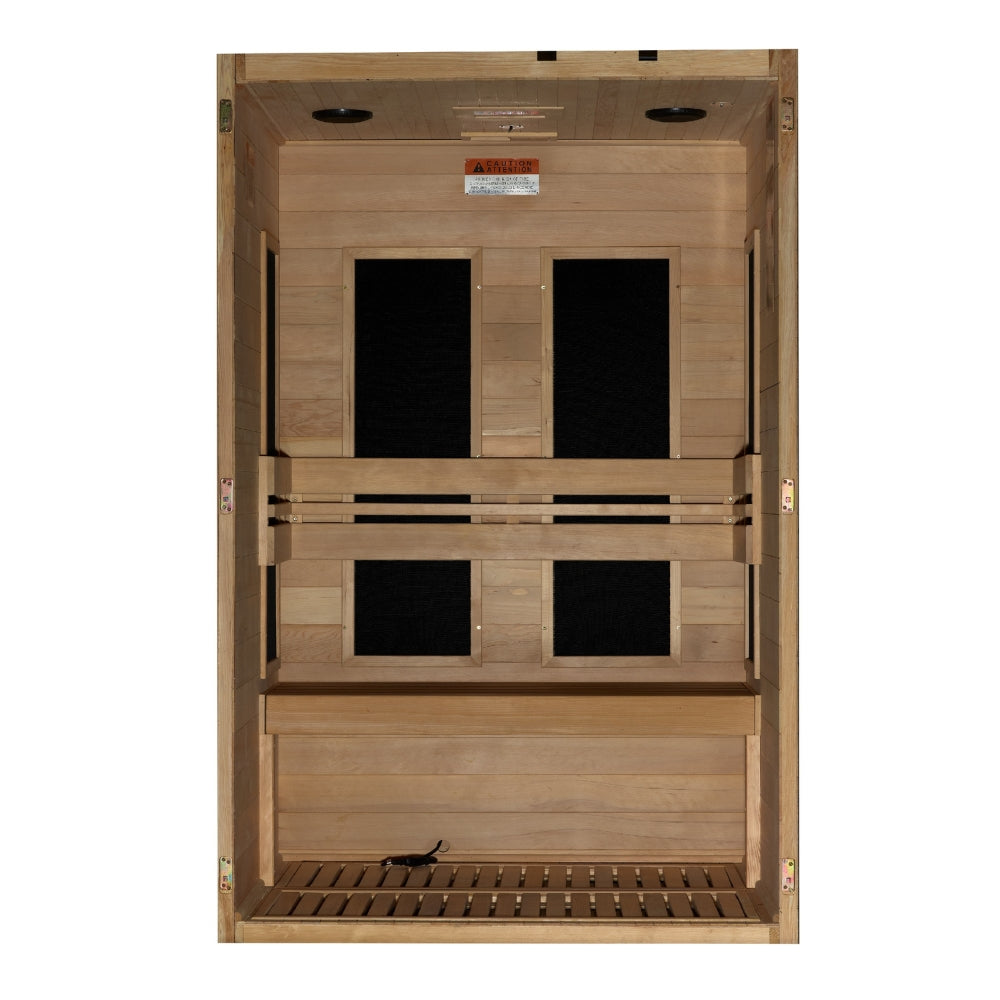 Golden Designs Maxxus S-Line 2-Person Low EMF FAR Infrared Sauna with Canadian Hemlock