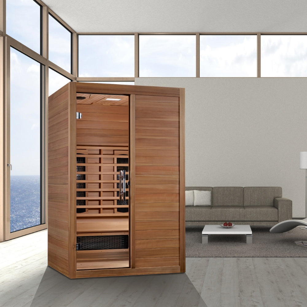 Golden Designs Maxxus S-Line 2-Person Full Spectrum Infrared Sauna with Pacific Cedar