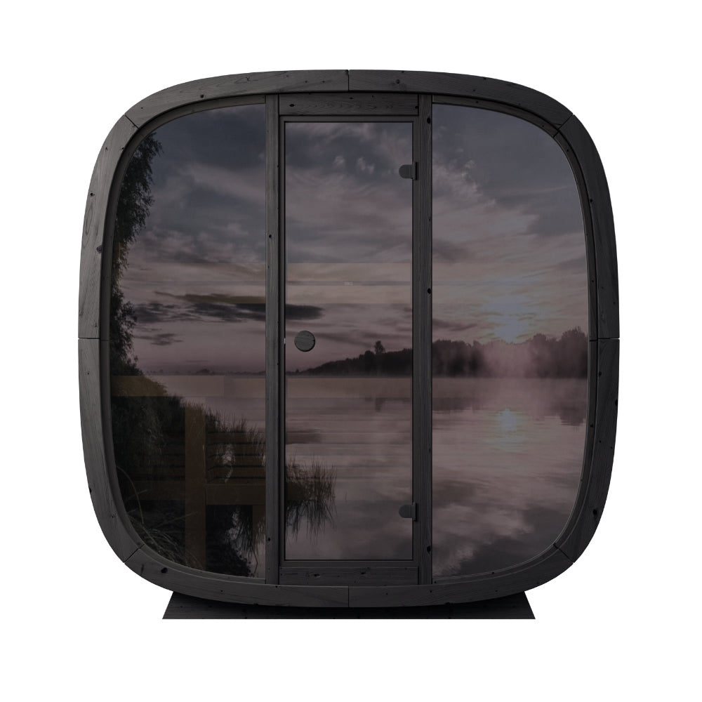 Leil Saunas Black Cube Classic 4-Person Outdoor Sauna