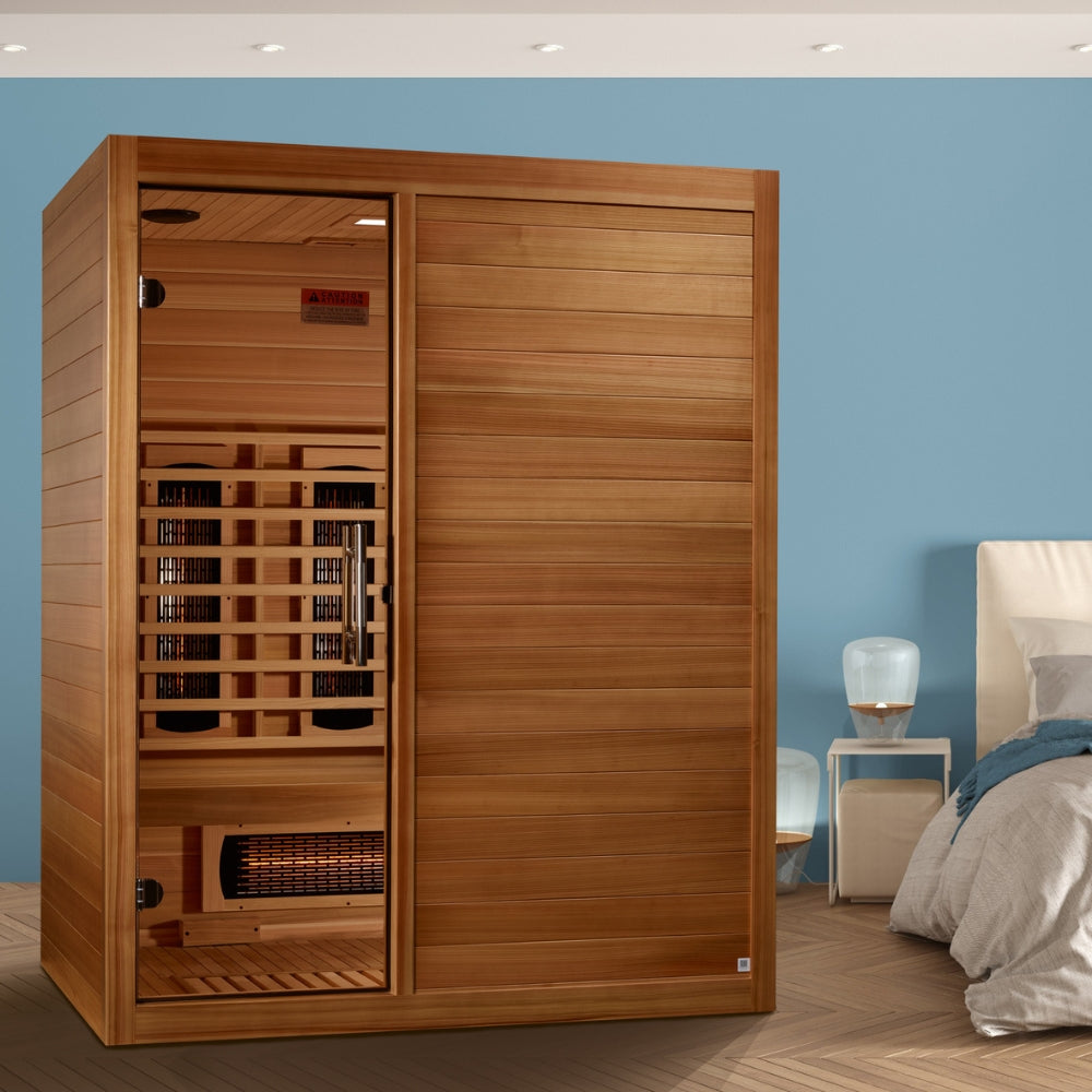 Golden Designs Maxxus S-Line 3-Person Full Spectrum Infrared Sauna with Pacific Cedar