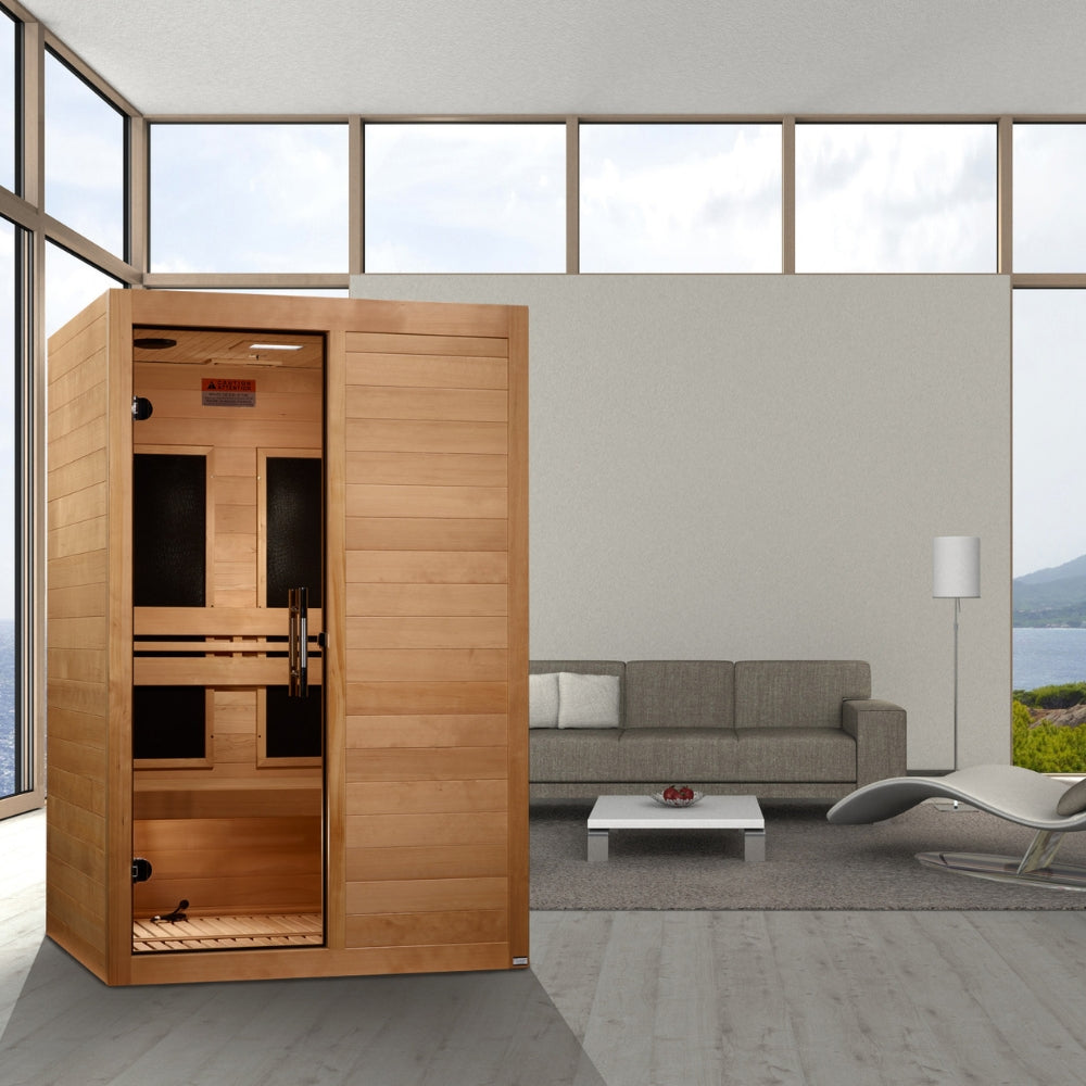 Golden Designs Maxxus S-Line 2-Person Low EMF FAR Infrared Sauna with Canadian Hemlock