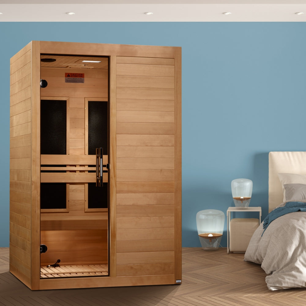 Golden Designs Maxxus S-Line 2-Person Low EMF FAR Infrared Sauna with Canadian Hemlock