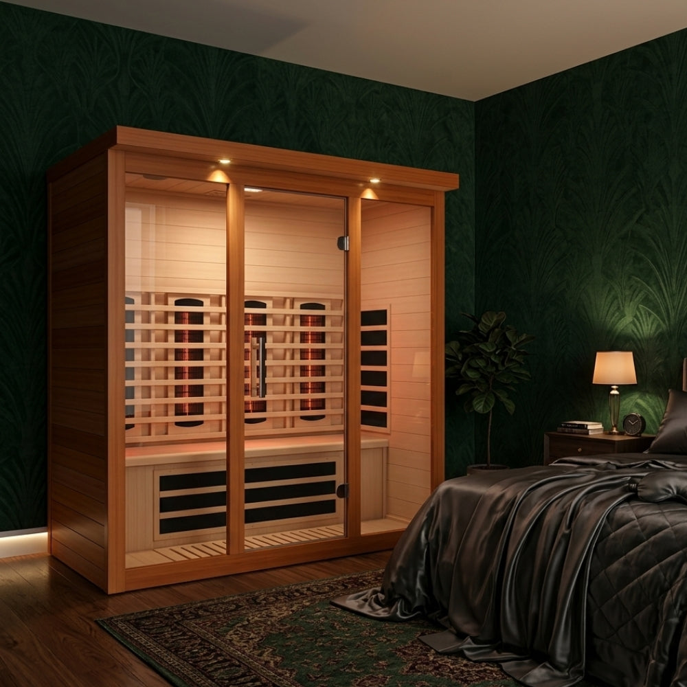 Golden Designs Vila Grande 4-Person Full Spectrum Near Zero EMF FAR Infrared Sauna with Canadian Hemlock