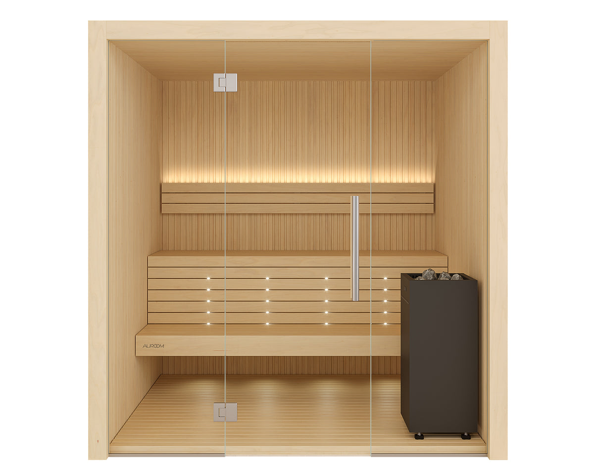 Auroom Libera Glass Aspen -  3 Person Traditional Sauna
