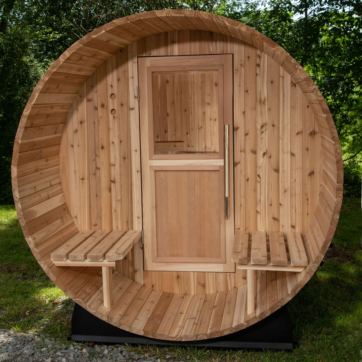 Almost Heaven Charleston 4-Person Canopy Barrel Sauna-Traditional Saunas-Nordica Sauna