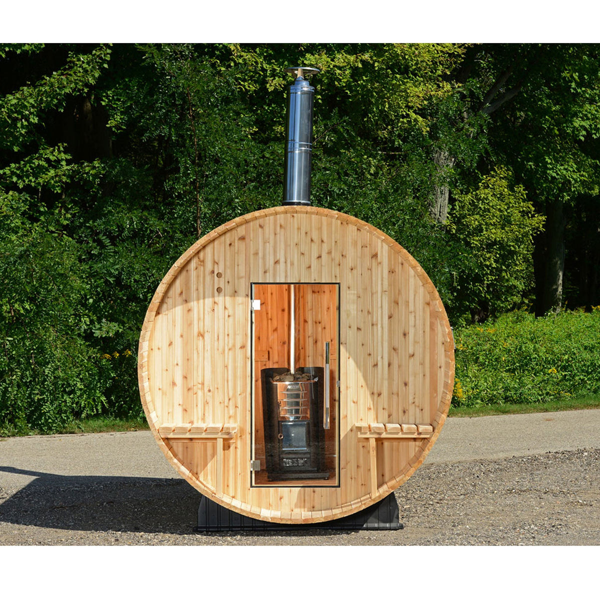 Almost Heaven Grandview 4-6 Person Canopy Barrel Sauna-Traditional Saunas-Nordica Sauna