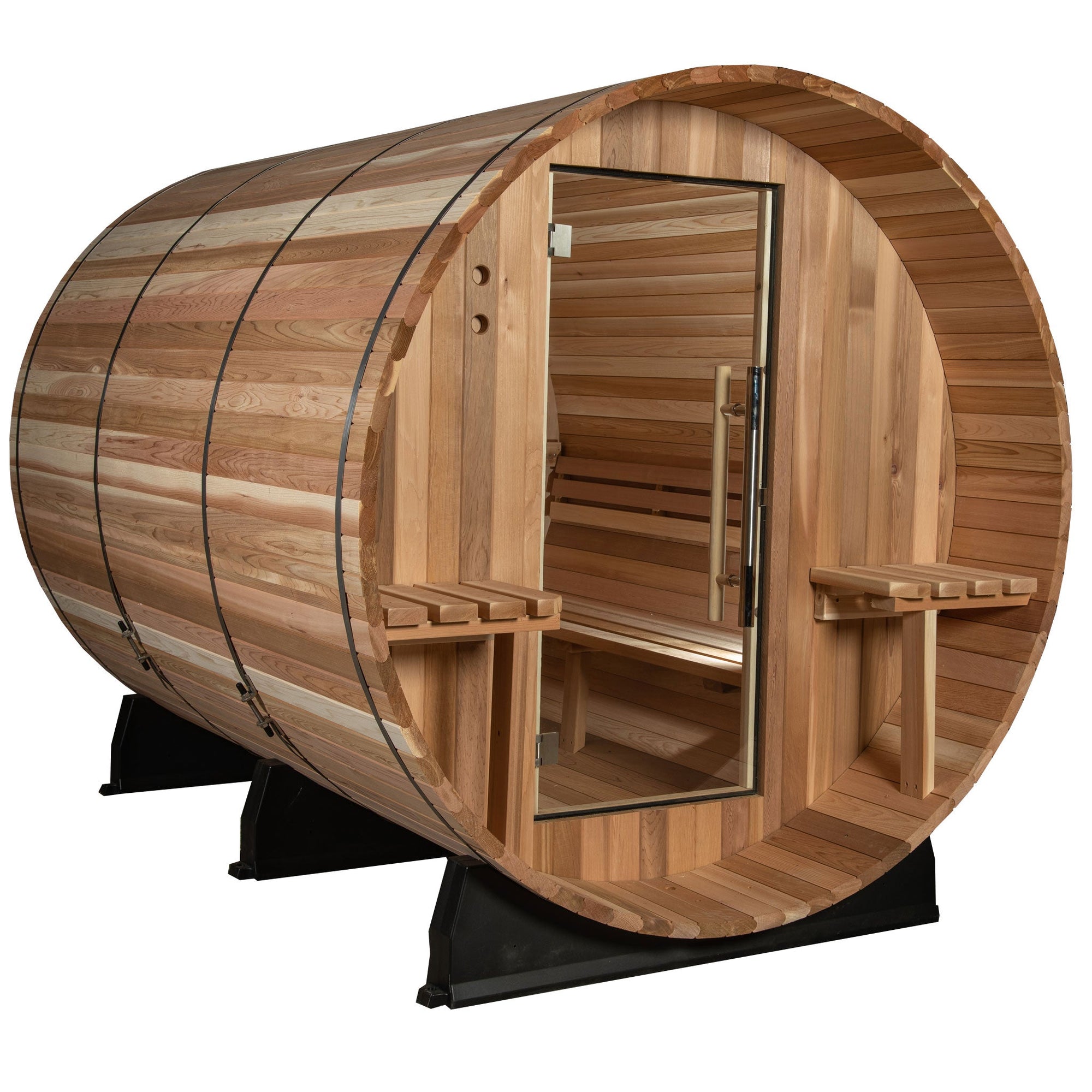 Almost Heaven Huntington 4-6 Person Canopy Barrel Sauna-Traditional Saunas-Nordica Sauna