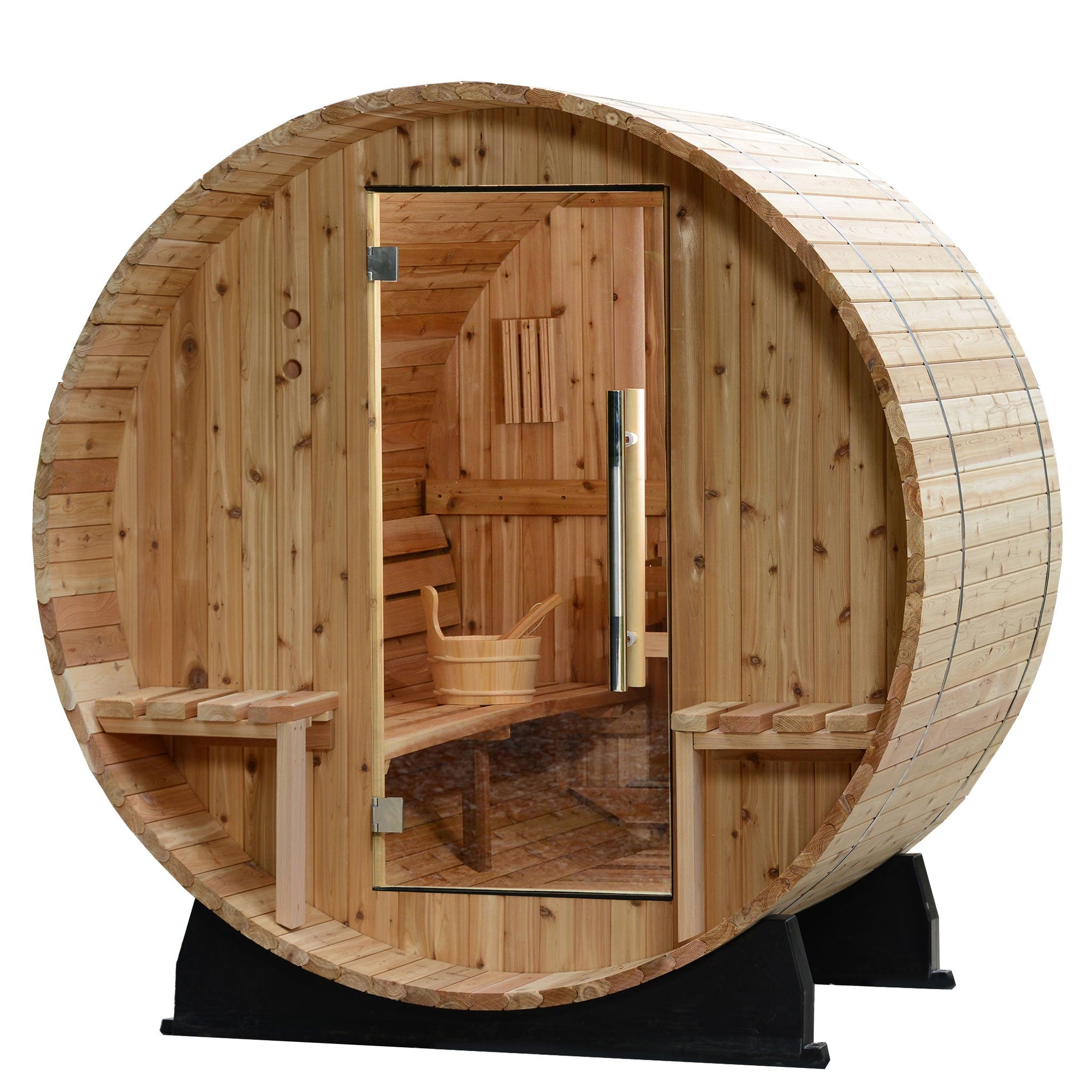 Almost Heaven Vienna 2-Person Canopy Barrel Sauna-Traditional Saunas-Nordica Sauna
