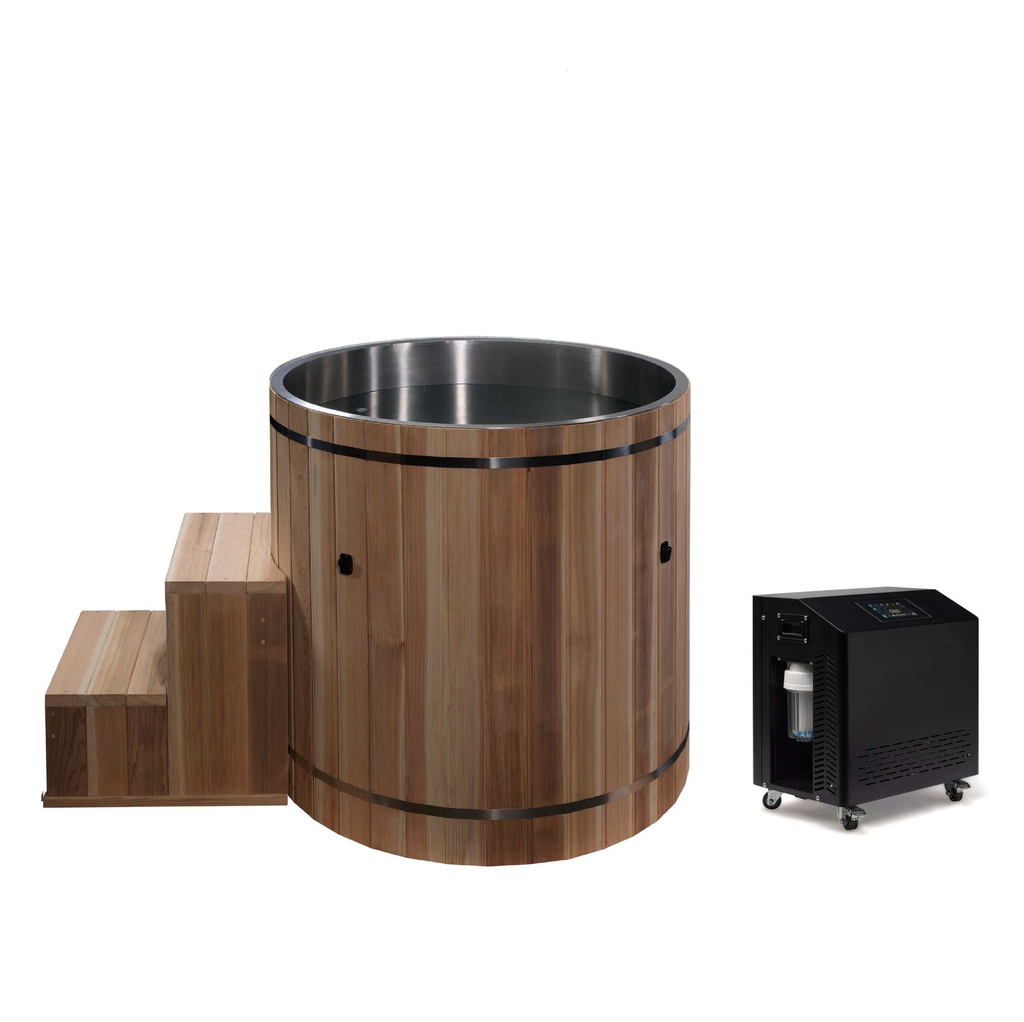 Golden Designs Dynamic Cold Therapy Barrel 304 Stainless Steel Cold Plunge with Chiller-Cold Plunge Tubs-Golden Designs-Nordica Sauna