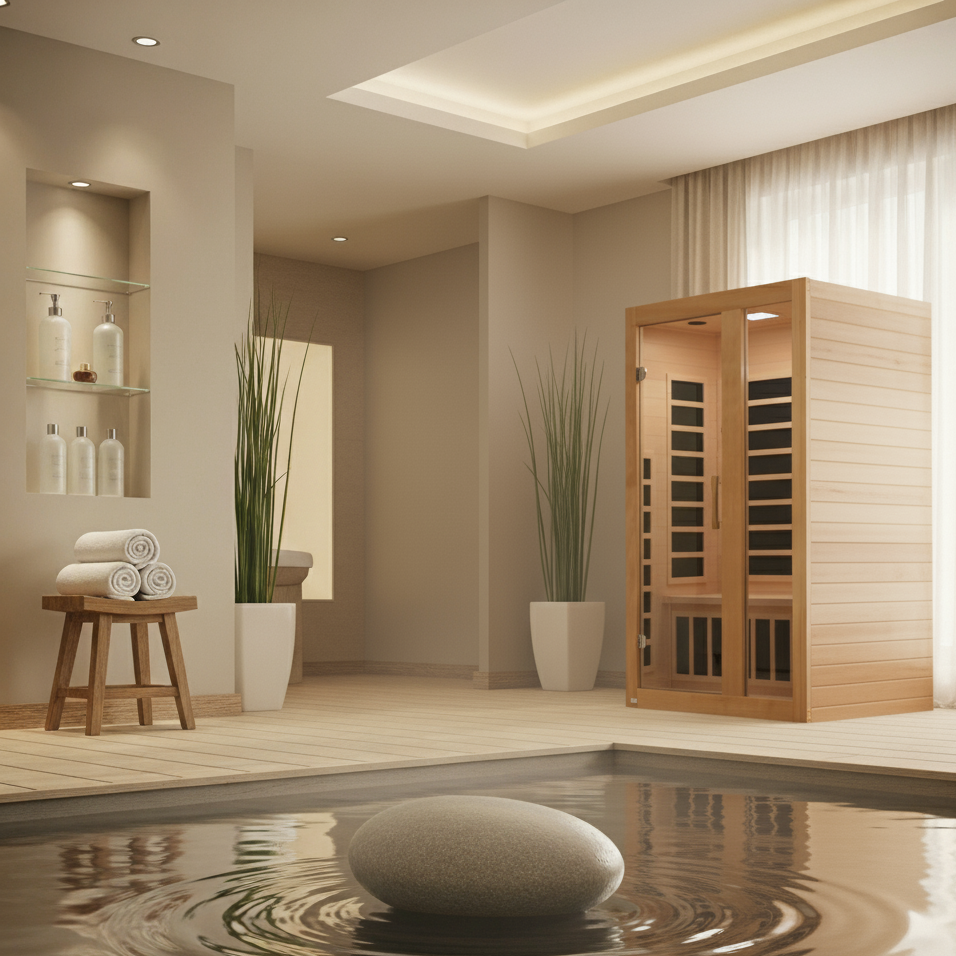 Golden Designs Serena Elite 2-person Ultra Low EMF FAR Infrared Sauna with Canadian Hemlock