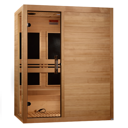 Golden Designs Toscana 3-person Low EMF FAR Infrared Sauna with Canadian Hemlock