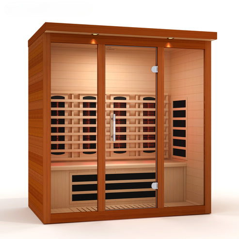 Golden Designs Vila Grande 4-Person Full Spectrum Near Zero EMF FAR Infrared Sauna with Canadian Hemlock