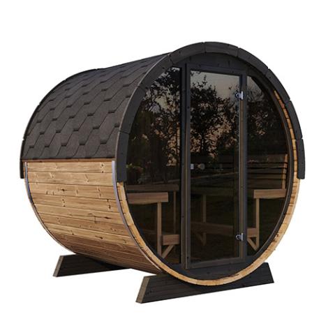SaunaLife Model EE8G ERGO Series Sauna Barrel 79"L x 91"H (Diameter) Glass Front-Sauna-SaunaLife-Nordica Sauna