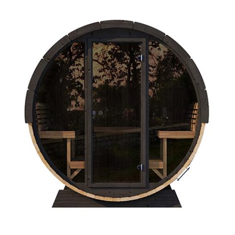 SaunaLife Model EE8G ERGO Series Sauna Barrel 79&quot;L x 91&quot;H (Diameter) Glass Front