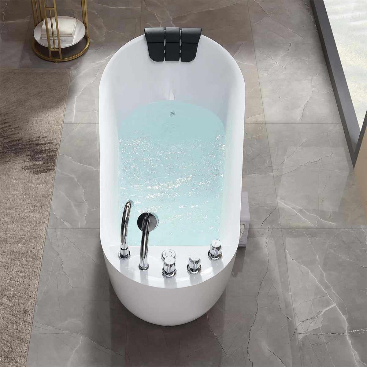 Empava 59 in. Whirlpool Freestanding Acrylic Bathtub | EMPV-59AIS04