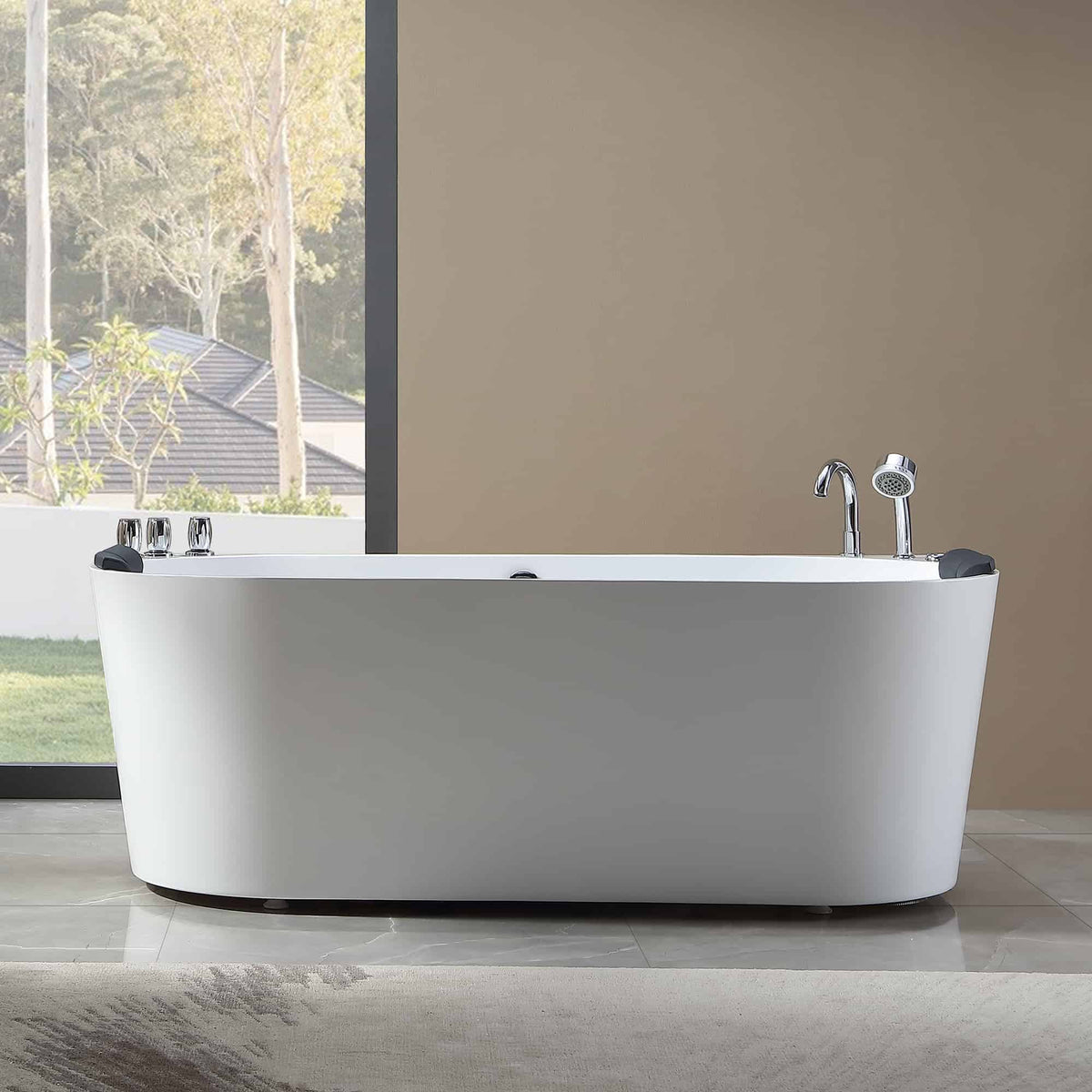 Empava 59 in. Whirlpool Acrylic Alcove Bathtub | EMPV-59AIS06