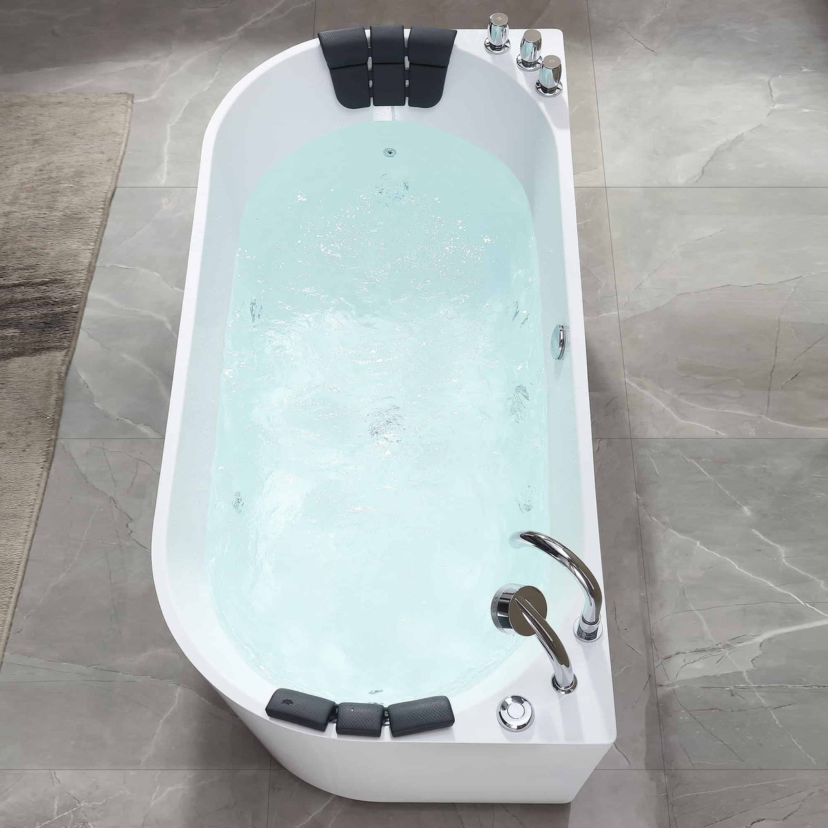 Empava 59 in. Whirlpool Acrylic Alcove Bathtub | EMPV-59AIS06