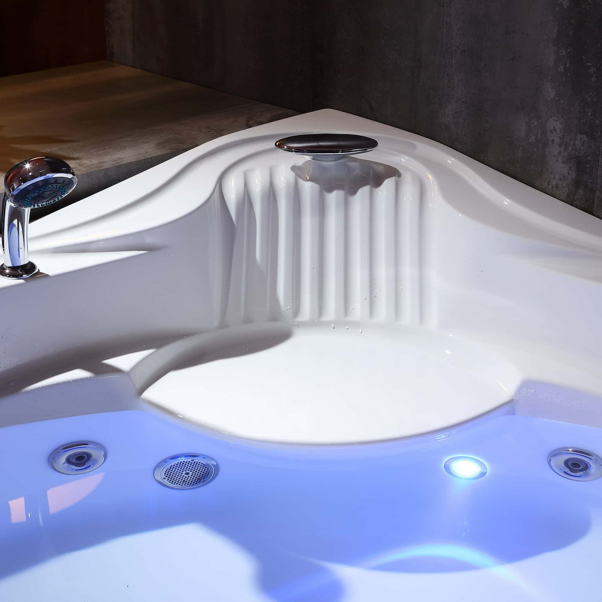 Empava 59 in. Whirlpool LED Corner Bathtub  | EMPV-59JT319LED