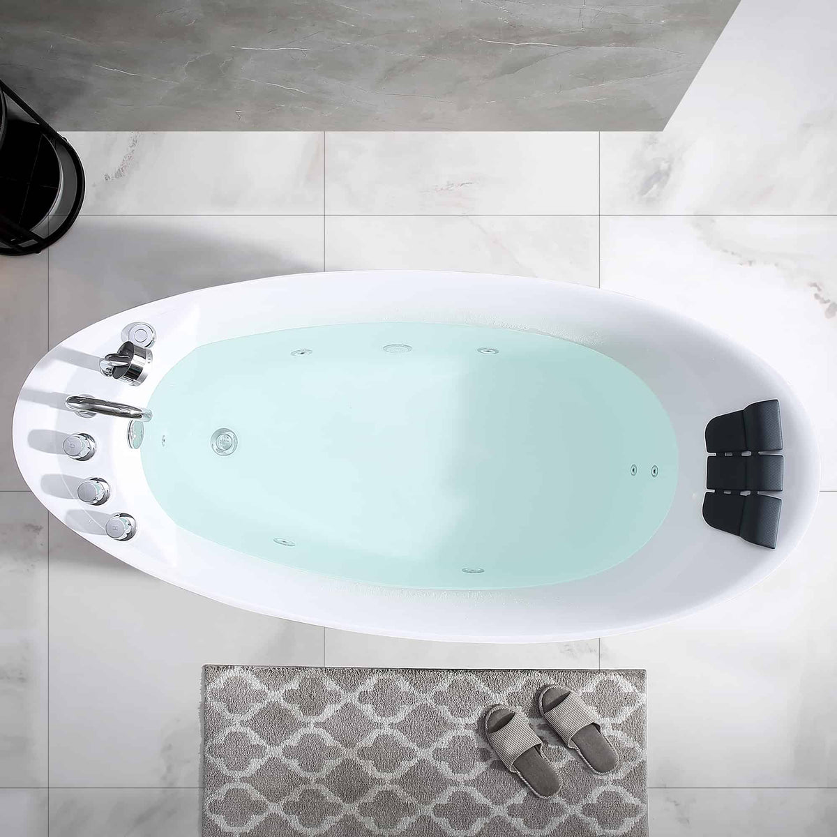 Empava 67 in. Whirlpool Freestanding Acrylic Bathtub | EMPV-67AIS02