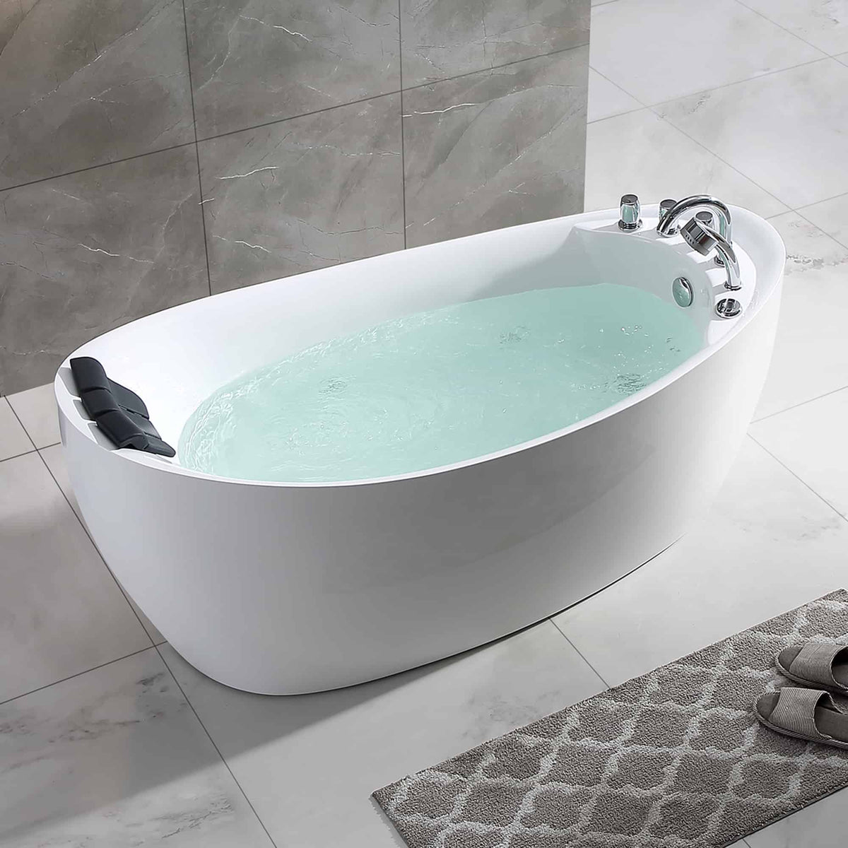 Empava 67 in. Whirlpool Freestanding Acrylic Bathtub | EMPV-67AIS02