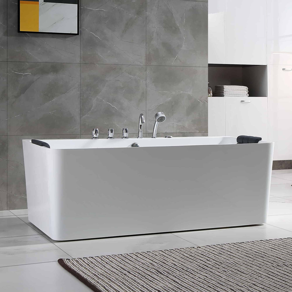 Empava 67 in. Whirlpool Freestanding Acrylic Bathtub | EMPV-67AIS03