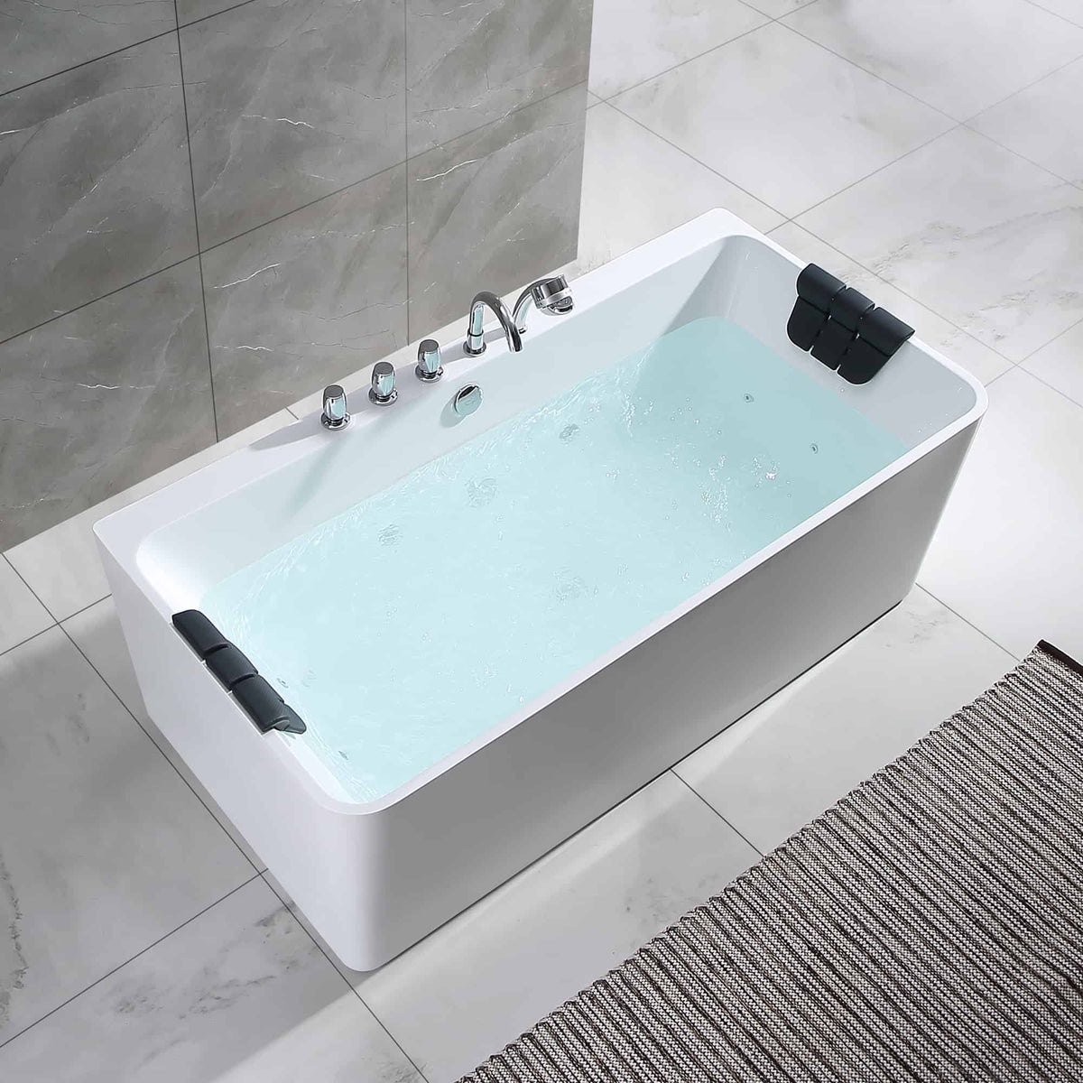 Empava 67 in. Whirlpool Freestanding Acrylic Bathtub | EMPV-67AIS03