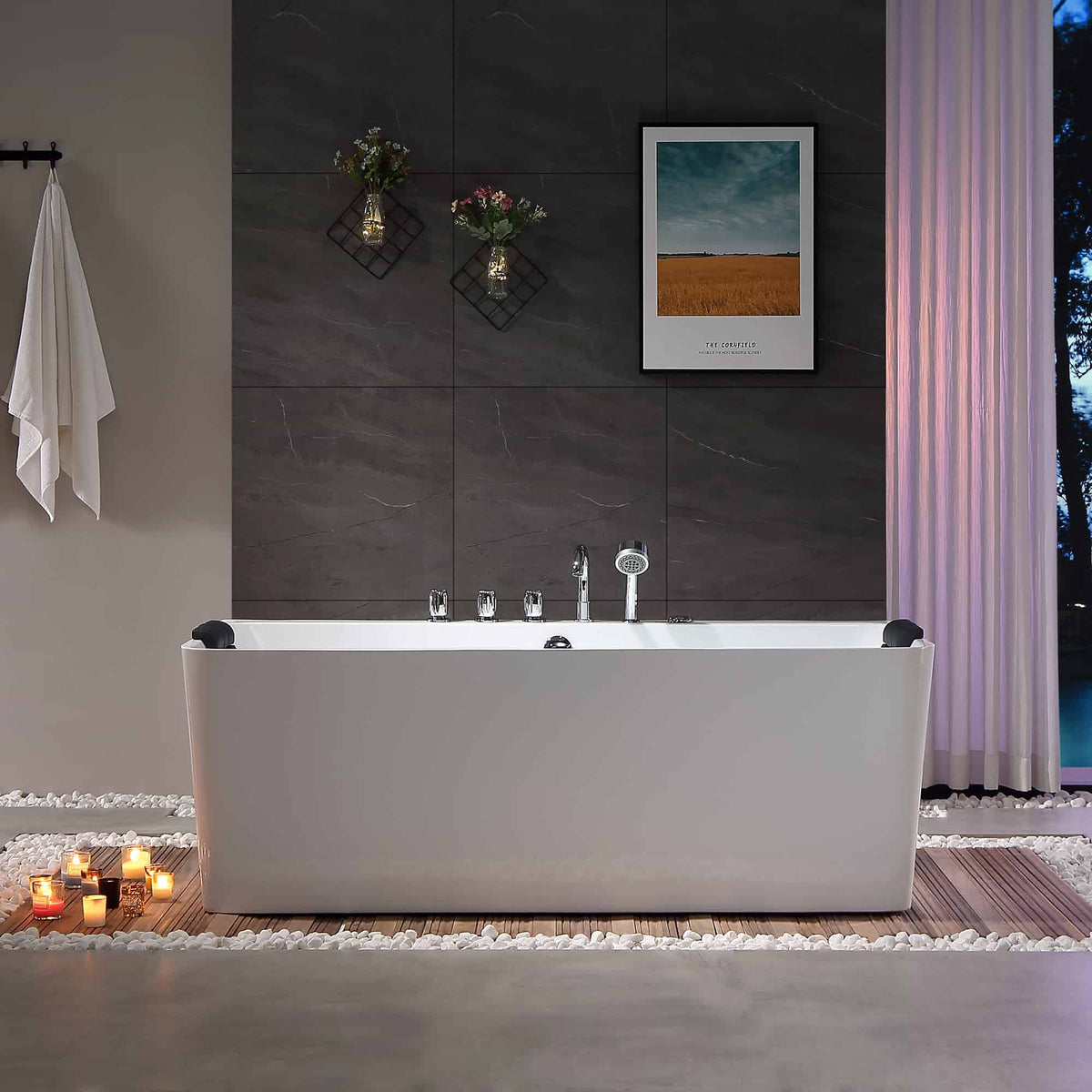 Empava 67 in. Whirlpool Freestanding Acrylic Bathtub | EMPV-67AIS03