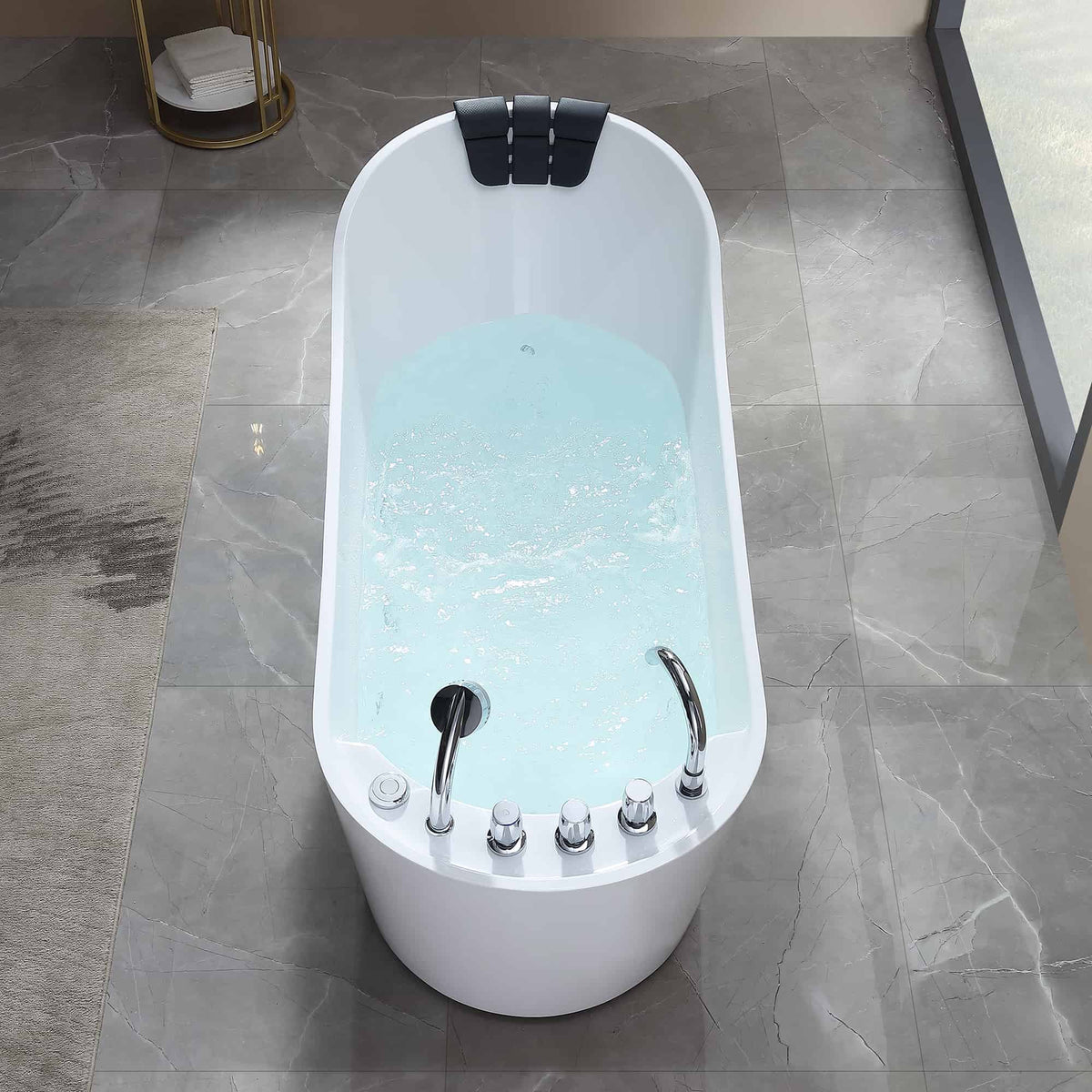 Empava 67 in. Whirlpool Freestanding Acrylic Bathtub | EMPV-67AIS09