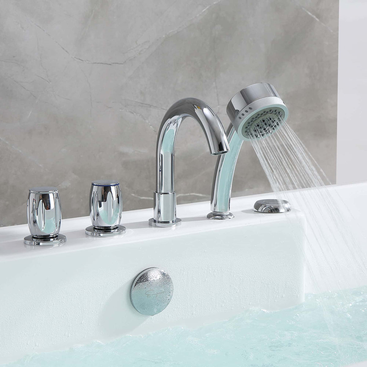 Empava 67 in. Whirlpool Freestanding Acrylic Bathtub | EMPV-67AIS16