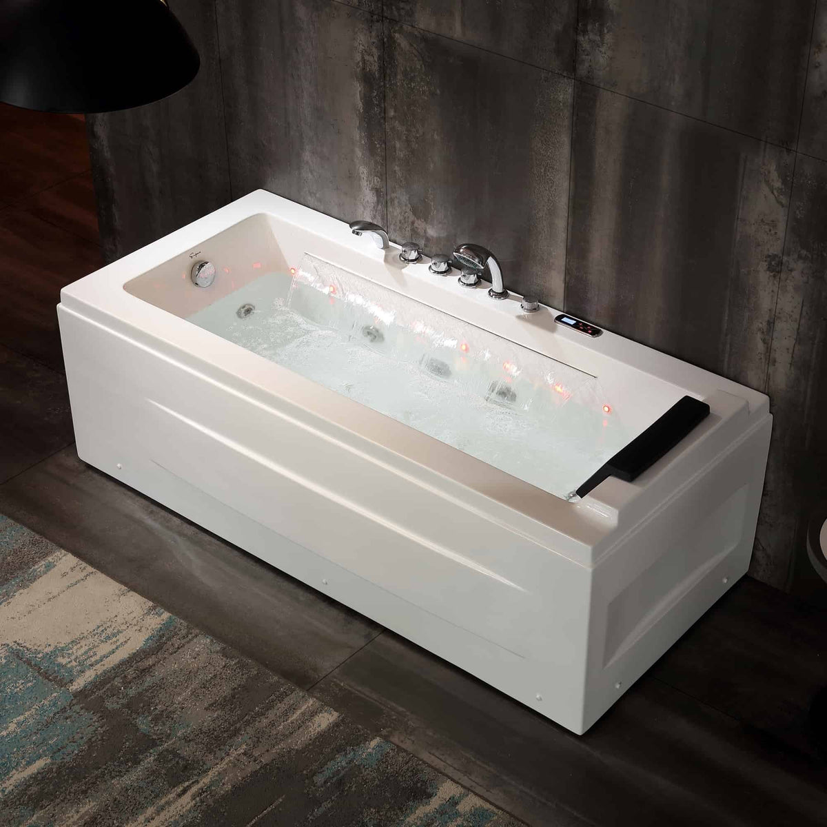 Empava 67 in. Whirlpool Rectangular Bathtub  | EMPV-67JT351LED