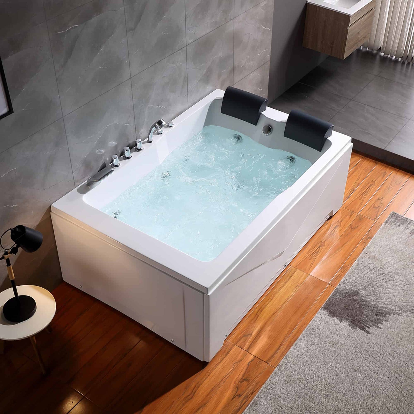 Empava 71 in. Acrylic Alcove Whirlpool Bathtub | EMPV-71JT667B-massage bathtub-Empava-Nordica Sauna