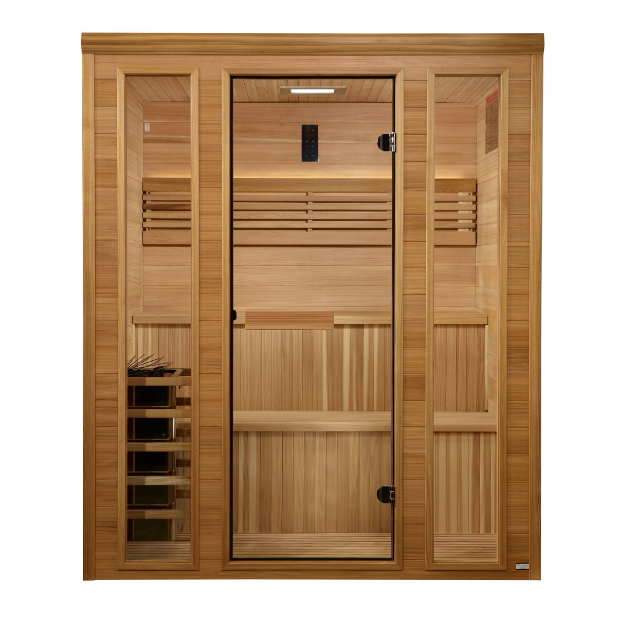 Golden Designs &quot;Engelberg Edition&quot; 6-Person Traditional Steam Sauna – Pacific Premium Clear Cedar