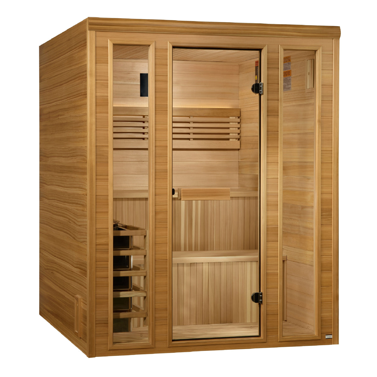 Golden Designs &quot;Engelberg Edition&quot; 6-Person Traditional Steam Sauna – Pacific Premium Clear Cedar